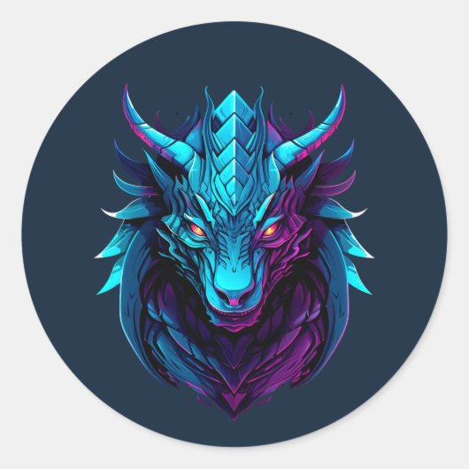 Drachentätowierung Runder Aufkleber (Vorderseite)