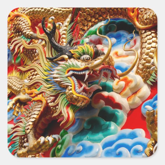 Drachentempelkleber Quadratischer Aufkleber (Vorderseite)