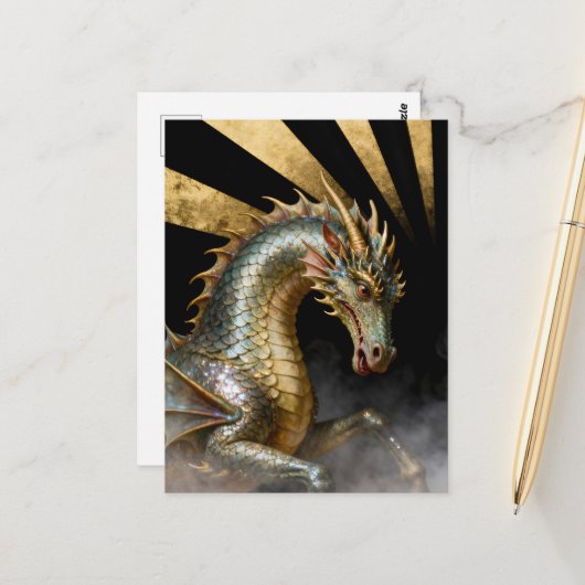 Drachentier Postkarte (Vorderseite/Rückseite Beispiel)
