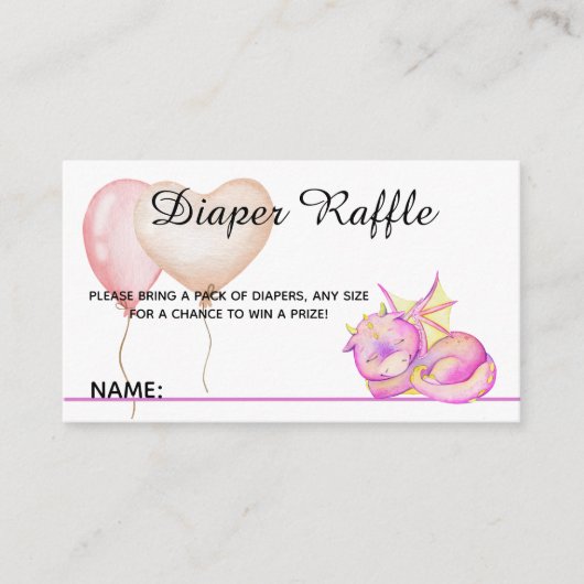 Drachenträume stummen - Babydusche Begleitkarte (Vorderseite)