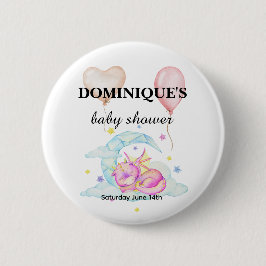 Drachenträume stummen - Knopf für Babydusche Button