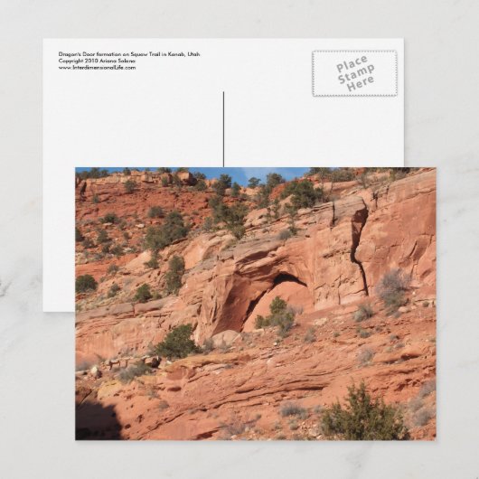 Drachentüre, Kanab, Utah Postkarte (Vorne/Hinten)