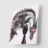 Drachenuhr Quadratische Wanduhr (Winkel)