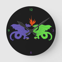 Drachenuhr Runde Wanduhr