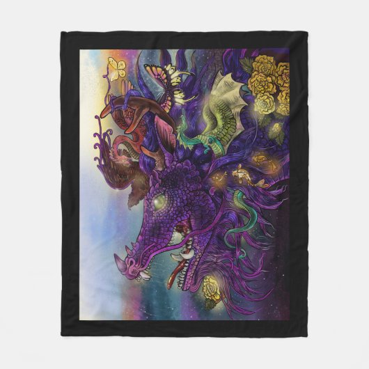 Drachenverzauberung Fleecedecke (Vorderseite)