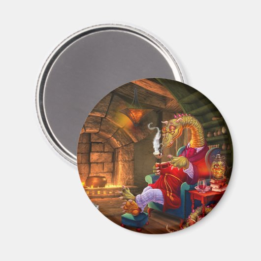 Drachenwärme am Feuer Magnet (Vorderseite/Rückseite)