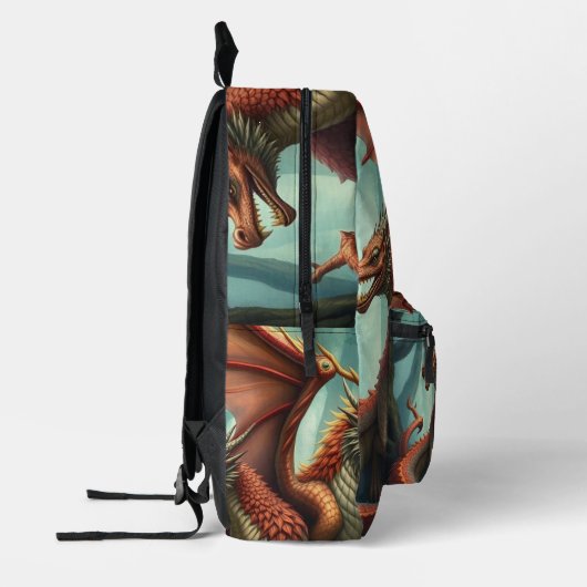🔥 Drachenwelt – Das Reich der Lüfte und Flammen Bedruckter Rucksack (Links)