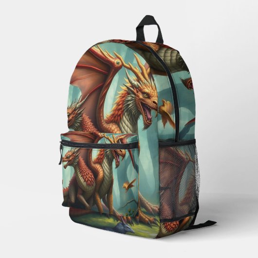 🔥 Drachenwelt – Das Reich der Lüfte und Flammen Bedruckter Rucksack (Rückseitige Ecke Rechts)