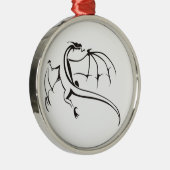 Drachenwelt Silbernes Ornament (Rechts)