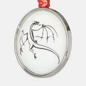 Drachenwelt Silbernes Ornament (Links)