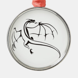 Drachenwelt Silbernes Ornament