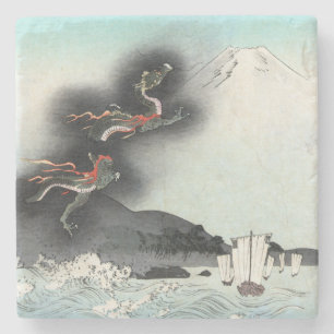 Drachenzorns Seeschlacht um den Fuji, Japan Steinuntersetzer