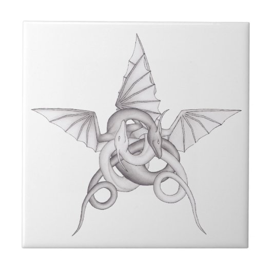 DrachePentagram Fliese (Vorderseite)