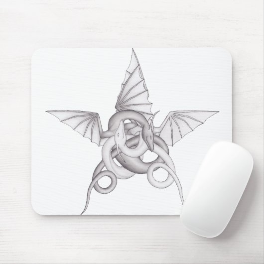 DrachePentagram Mousepad (Mit Mouse)