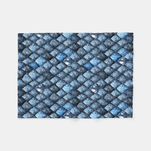 Dracheskalen/blaue Edelsteine Fleecedecke (Vorderseite (Horizontal))