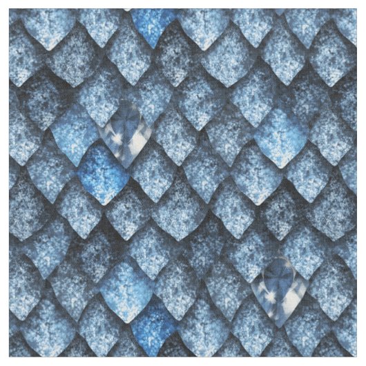 Dracheskalen/blaue Edelsteine Stoff (Nahaufnahme)
