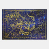 Draco Gold Celestial Constellation Geschenkpapier Set (Vorderseite 2)