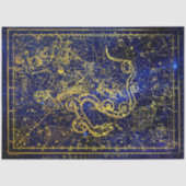 Draco Gold Celestial Constellation Seidenpapier (Vorderseite)