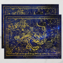 Draco Gold Constellation Scrapbook Paper