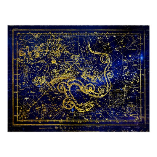 Draco-Gold-Konstellation Poster (Vorderseite)
