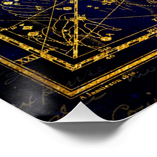 Draco-Gold-Konstellation Poster (Ecke)