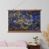 Draco-Gold-Konstellation Wandteppich Mit Holzrahmen (Schlafzimmer)