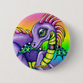 "Draco-" niedlicher Baby-Regenbogen-Drache Pinback Button (Vorderseite)