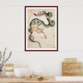 Draco und Ursa Minor von Sidney Hall Poster (Küche)