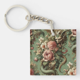 Drac's Finery - Gothic Dragon Floral Pillow Schlüsselanhänger