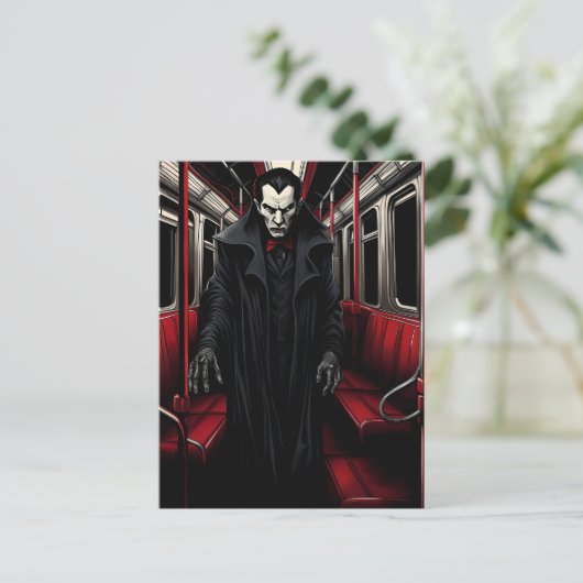 Dracula auf der U-Bahn Postkarte (Stehend Vorderseite)