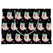 Dracula Boo Muster Black Large Gift Bag Große Geschenktüte (Vorderseite)