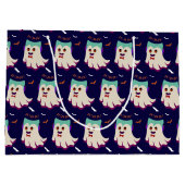 Dracula Boo Muster Black Large Gift Bag Große Geschenktüte (Rückseite)