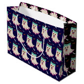 Dracula Boo Muster Black Large Gift Bag Große Geschenktüte (Rückseite Schrägansicht)