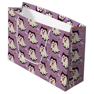 Dracula Boo Muster Lavender Große Geschenktasche Geschenktüte