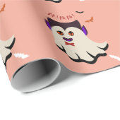 Dracula Boo Muster Rose Bud Wrapping Paper Geschenkpapier (Rolleneckpunkt)