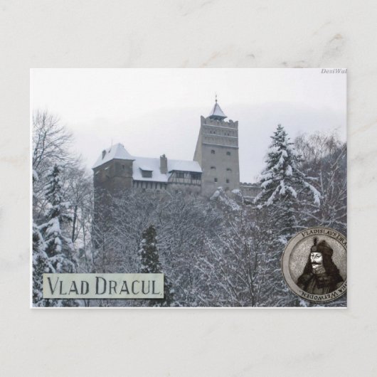 Dracula-Burg, Vintages Foto Postkarte (Vorderseite)
