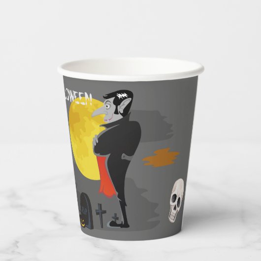 Dracula Castle Spooky Halloween Pappbecher (Rückseite)