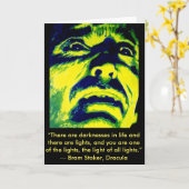 Dracula Christopher Lee Halloween Grußkarte Karte (Gelbe Blume)