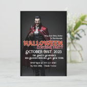 Dracula Cocktail Halloween-Party Einladung (Stehend Vorderseite)