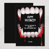 Dracula-Fangs-Halloween-Gruß Einladung (Vorne/Hinten)