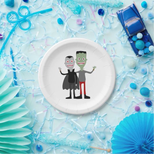 Dracula & Frankenstein Pappteller (Party)