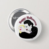 Dracula, glückliches Halloween Button (Vorne & Hinten)