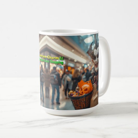Dracula Goes Shopping Kaffeetasse (VorderseiteRechts)