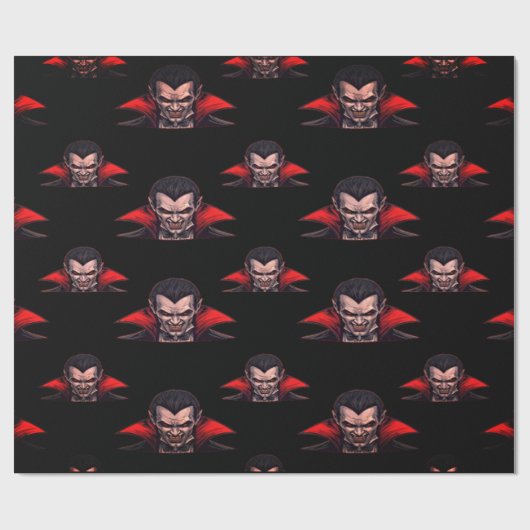 Dracula Gothic Horror Halloween Geschenkpapier (Flach)