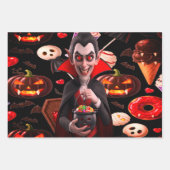 Dracula Gothic Horror Halloween Geschenkpapier Set (Vorderseite 3)