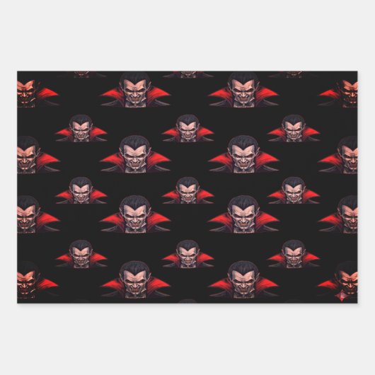 Dracula Gothic Horror Halloween Geschenkpapier Set (Vorderseite 2)