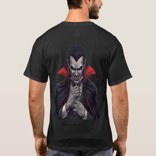 Dracula Gothic Horror Halloween T-Shirt (Rückseite)