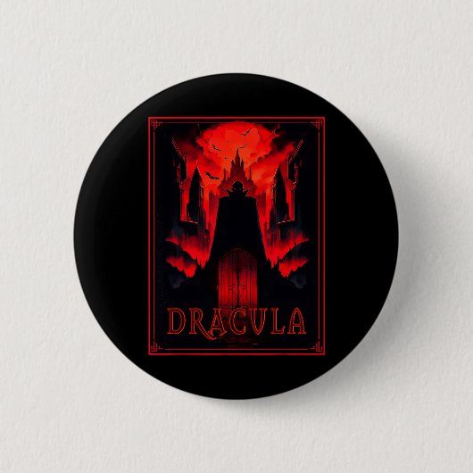 Dracula Gothic Horror Vampir Kunst -Halloween Vamp Button (Vorderseite)