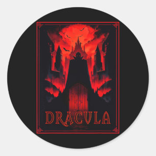 Dracula Gotischer Horror Vampire Art-halloween Vam Runder Aufkleber