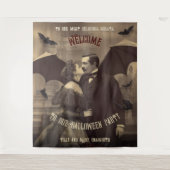 Dracula Kissing Halloween Foto Stand Hintergrund Wandteppich (Vorderseite)